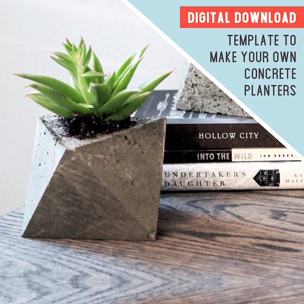 Plantilla de jardinera de hormigón Descarga digital PDF