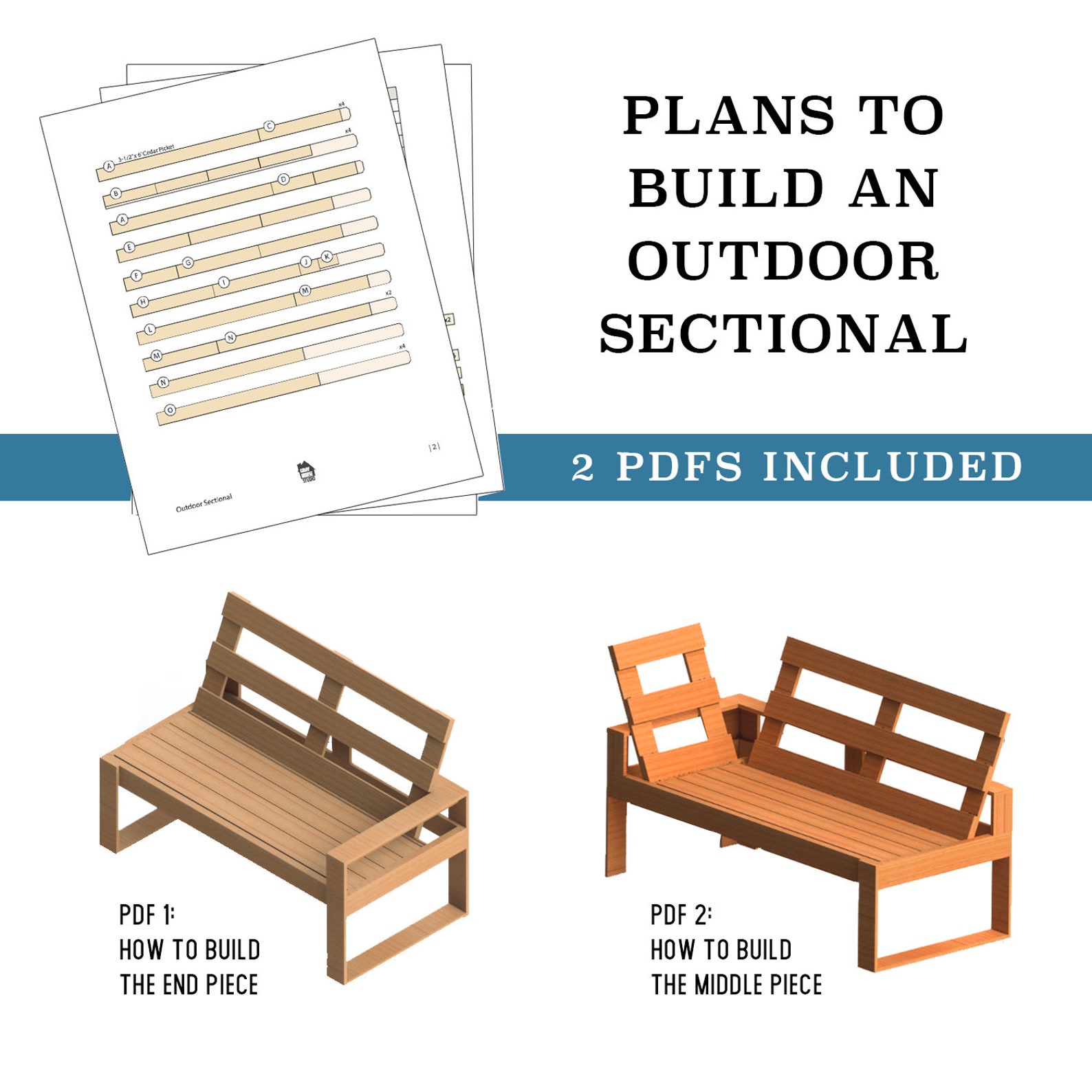 PLANS Outdoor Sectional Woodworking Plans, Plans to Build Your Own