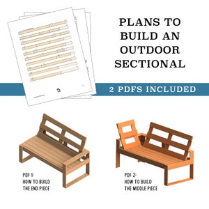 PLANS Outdoor Sectional Woodworking Plans, Plans to build your own Outdoor seating, PDF plans to build an outdoor sofa image 2