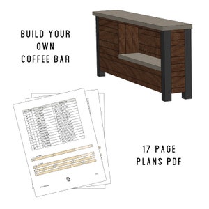PLANS Coffee Bar DIY Woodworking Plans pour construire un bar industriel image 2