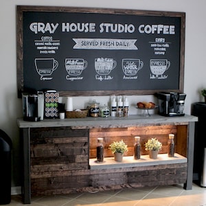 PLANS Coffee Bar DIY Woodworking Plans pour construire un bar industriel image 3