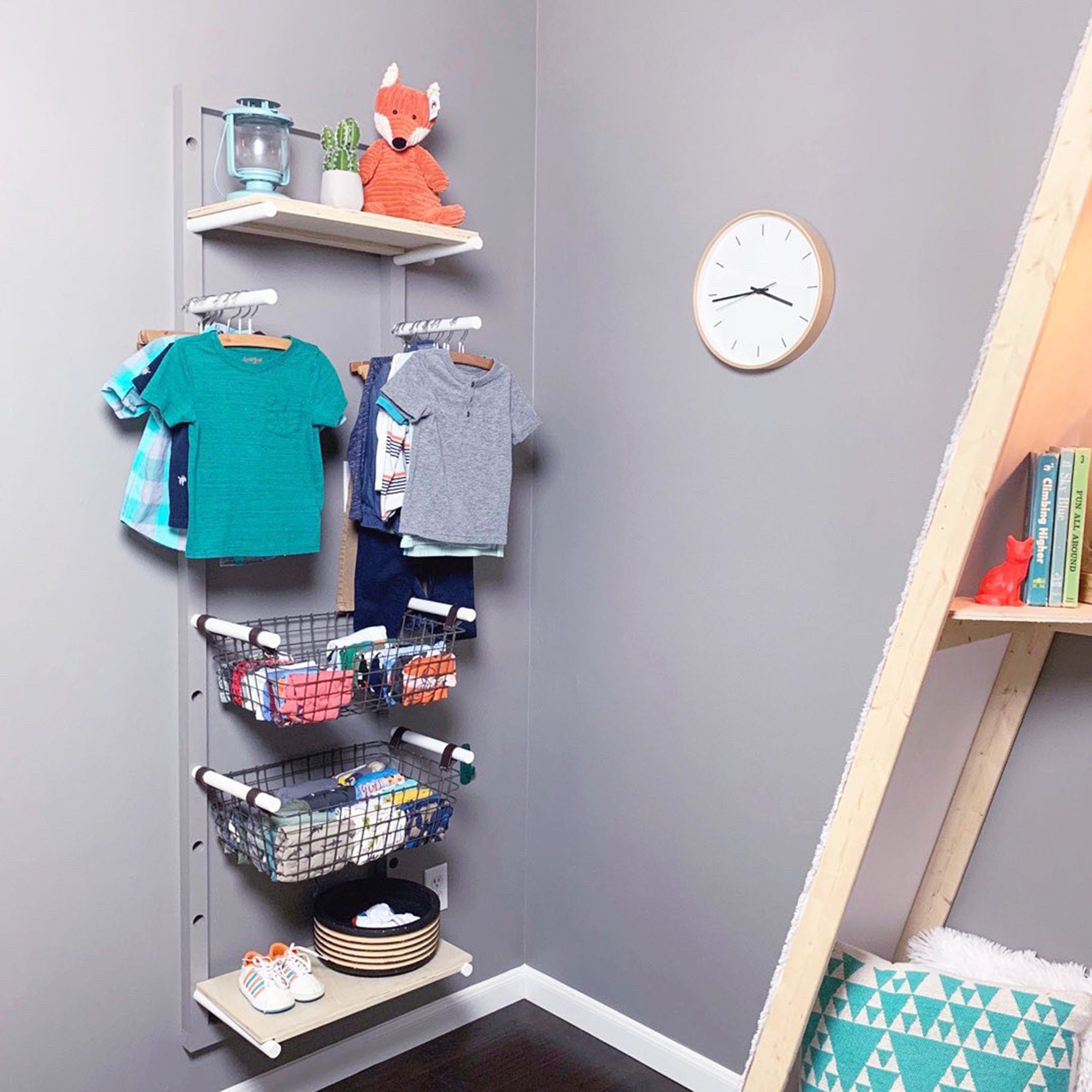 Baby Clothes Rack Storage DIY for Nursery