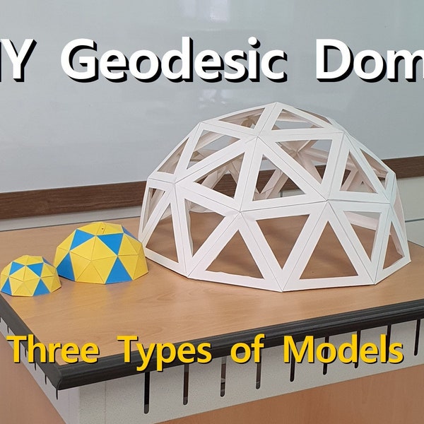 DIY 3D Paper Geodesic Dome, Mathematics activity, Dome Model, papercraft, Printable instant, origami, polygon, geometry