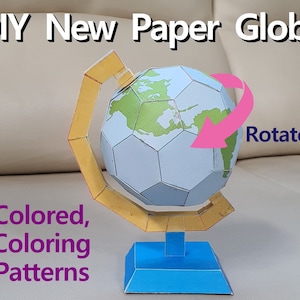 DIY Neue Papierkugel, Erdkugel, Erdkunde Aktivität, Erdmodell, Papercraft, Printable Instant, Origami