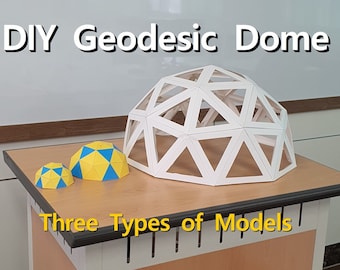 DIY 3D Paper Geodesic Dome, Mathematics activity, Dome Model, papercraft, Printable instant, origami, polygon, geometry