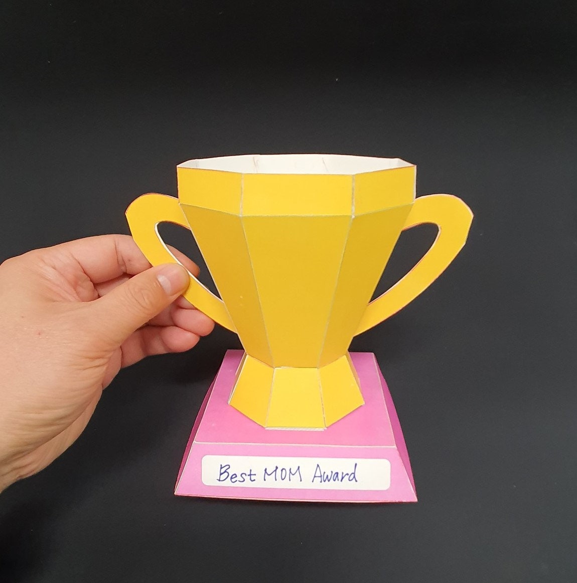3D Trophy Paper Trophy DIY Trophy Paper Craft Printable Etsy