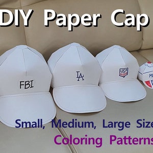 DIY Papiermütze, Papiermütze, tragbarer Hut, Färbung Hut, Baseballmütze, printable Instant, Origami