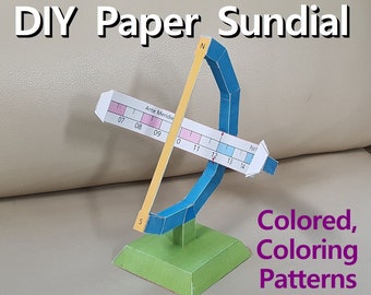 DIY Paper Sundial, Equatorial Sundial, Earth rotation, earth science activity, earth model, papercraft, Printable instant, origami, Decor