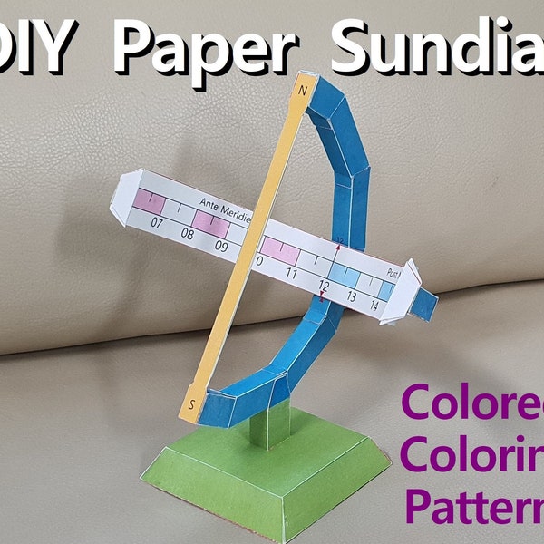 DIY Paper Sundial, Equatorial Sundial, Earth rotation, earth science activity, earth model, papercraft, Printable instant, origami, Decor