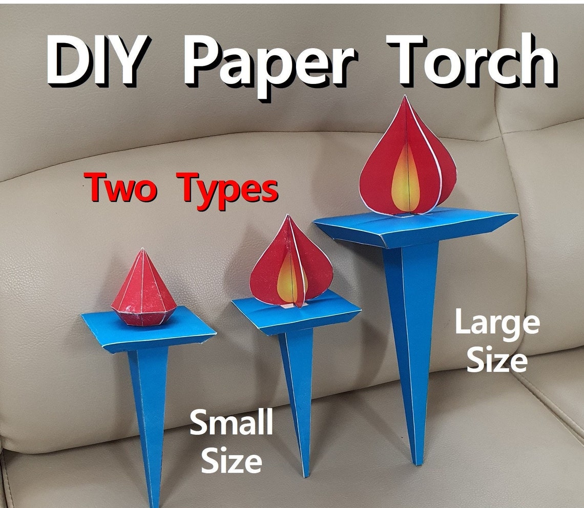 DIY Paper Torch, 3D Torch, Torchlight, Statue of Liberty, Flambeau, 2