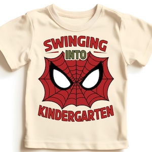 Swinging into Kindergarten shirt Spider Back to School Shirt Grades Shirts Kids School Shirt Teacher appreciation Gift Back to School Tee