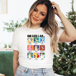 God Says I Am Cute Dog Shirt Funny Cute Dog Shirt Cute Dog And Friends Shirt Dog Cartoon Shirt Cute Dog Shirt Dog Lover Gift Blue Fan Tee