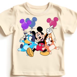 Blue Mickey Shirt Blue Dog Shirt Cute Disney Shirt Mickey and Friends Shirt Toddler Shirt Trendy Cartoon Shirts Gift for her Blue Dog Shirt