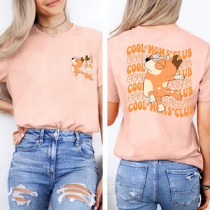 Blue Mom Shirt Cool Moms Club Shirt Mama Shirt Blue Dog Mom Sweatshirt Cartoon Mommy Shirt New Mom Gift Chili Mom Shirt 2 sided Tee