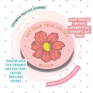 Pegatinas de concienciación sobre el autismo, Deja que florezcan tus verdaderos colores, Pegatinas para portátil, Pegatinas para la escuela y el trabajo, Concienciación sobre necesidades especiales, Pegatinas troqueladas
