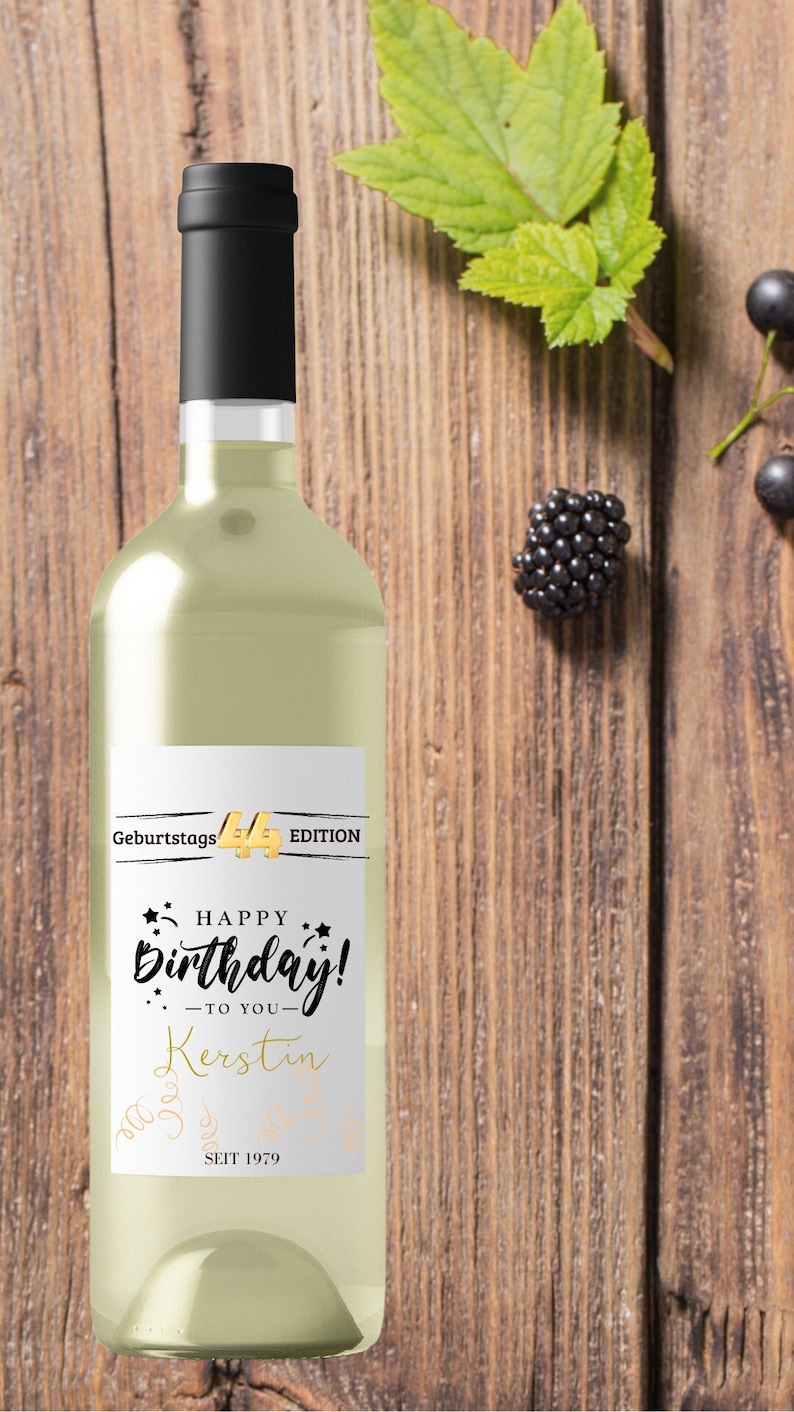 8x Geburtstags-Etiketten Für Flaschen - Selbstklebend Blau Für Wein & Sekt