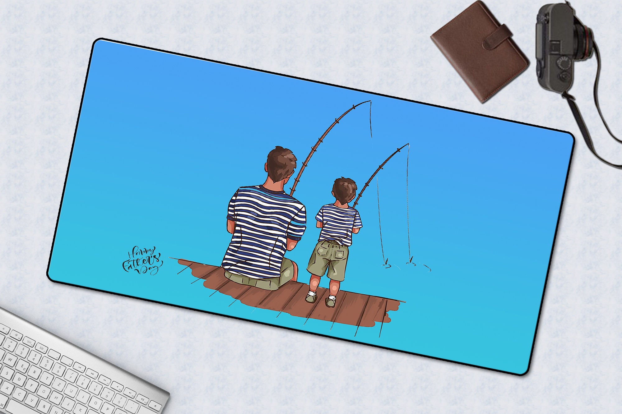 Dad And Son Mouse Pad Fathers Day Gift Desk Pad PC Mousepad Etsy