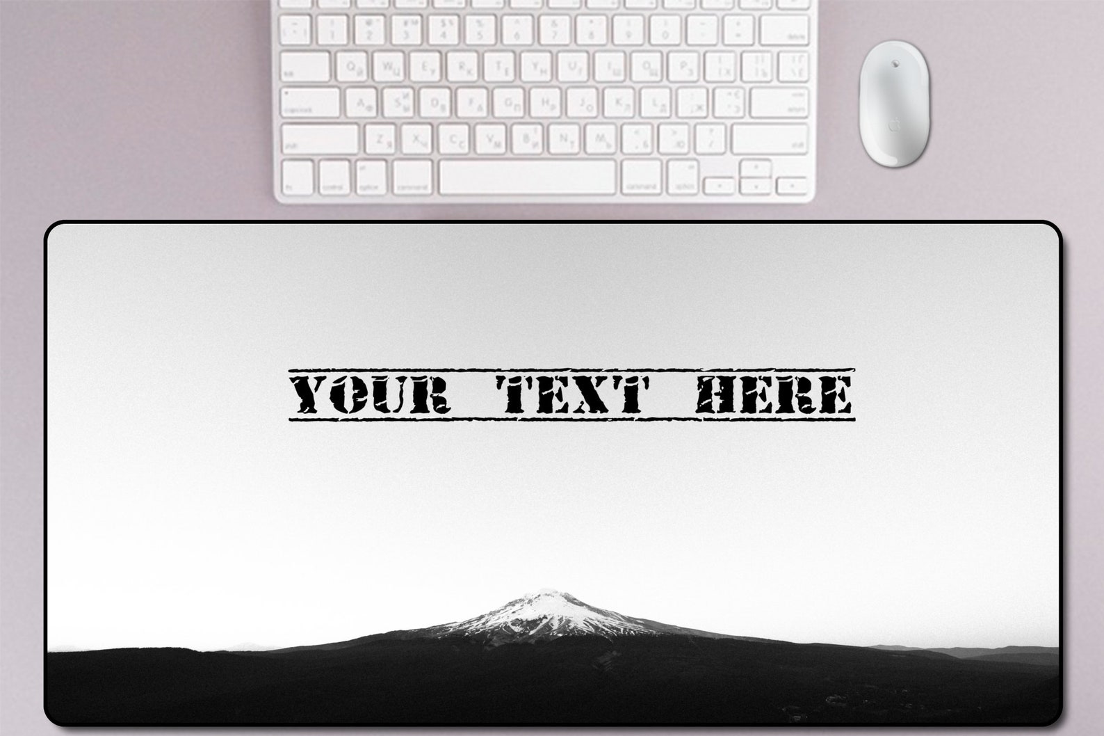 Personalized Mouse Pad Black And White Moutain Mouse Pad Desk Etsy