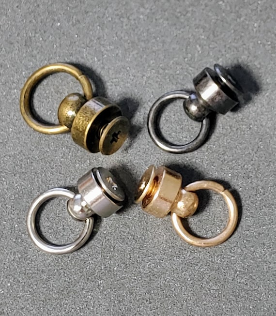 Metal Ball Post O Ring Studs: Leather Craft Rivets (Set of 5)