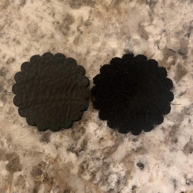 Black leather rosette