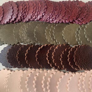 Different color leather rosettes.