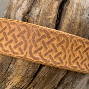 Clearance Leather dog collar Celtic, unique dog collar, pretty dog collar, only one available
