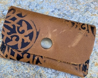 Leather pocket wallet, womens card wallet, slim wallet, small wallet, simple wallet, quality leather wallet.