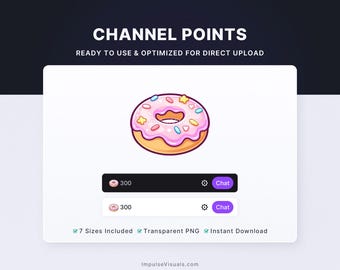 Kawaii Donut Twitch Channel Points Icon | Pastel Channel Reward | Digital Download Stream Graphics