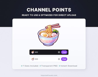 Kawaii Ramen Bowl Twitch Channel Points Icon | Pastel Channel Reward | Digital Download Stream Graphics