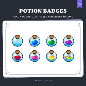 Potion Bit & Sub Badges | Twitch Subscriber Badges | Digital Download | Premade Stream Graphics