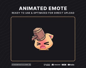 Animated Orange Cat | Bonk Emote | Instant Download | Ready-Made Graphics for Streamers of All Levels