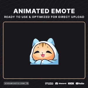 Animated Orange Cat | Comfy Emote | Twitch, Discord, Kick, YouTube, and Facebook | Ready-Made Stream Graphics for Streamers of All Levels