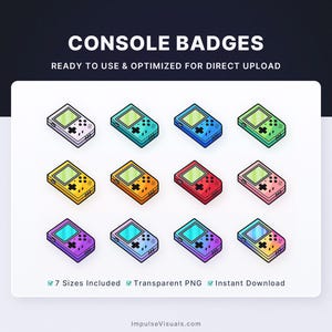 Insignias de suscripción y bits para consolas retro / Insignias de suscriptor de Twitch / Descarga digital / Gráficos de transmisión prediseñados