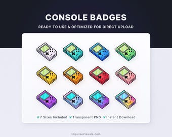 Retro Console Bit & Sub Badges | Twitch Subscriber Badges | Digital Download | Premade Stream Graphics