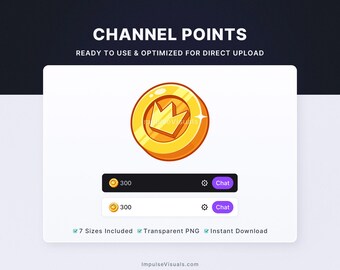 Crown Coin Twitch Channel Points Icon | Channel Reward | Digital Download Stream Graphics