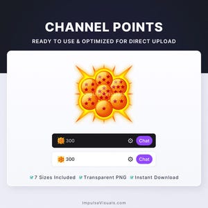 7 orbes de dragon Icône Points de chaîne Twitch | Récompense de chaîne | Graphismes de flux de téléchargement numérique