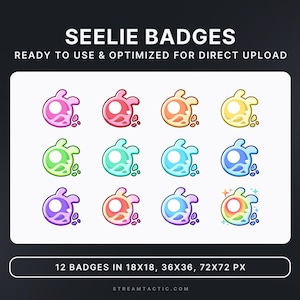 Elemental Seelie Twitch Badges: Ready-Made Stream Graphics (Instant Download)