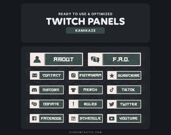 Kamikaze | Twitch Panels | Instant Download | Ready-Made Stream Graphics for Streamers of All Levels