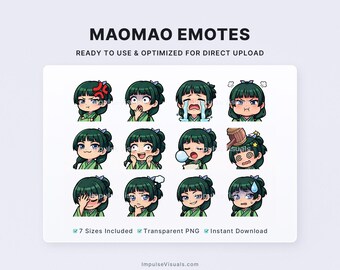 Chibi Anime Apothecary Twitch Emotes Pack | Stream Reaction Emotes | Discord PNG