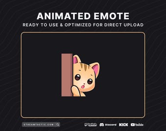 Animated Lurking Cat Emote | Instant Download | Ready to Use on Twitch, Discord, Kick & YouTube