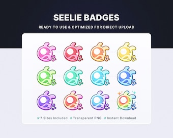 Seelie Twitch Sub Badges | Subscriber Badges | Digital Download Stream Graphics