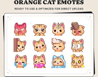 Orange Cat Twitch Emotes | Streamer & Discord Emotes | Digital Download