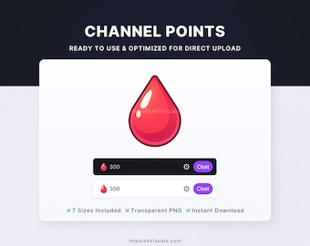 Blood Drop Twitch Channel Points Icon | Channel Reward | Digital Download Stream Graphics