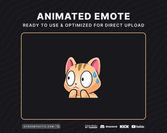 Nervous Orange Cat Animated Emote: Twitch, Discord, YouTube