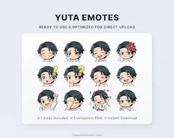Chibi Anime Sorcerer Twitch Emotes Pack | Stream Reaction Emotes | Discord PNG
