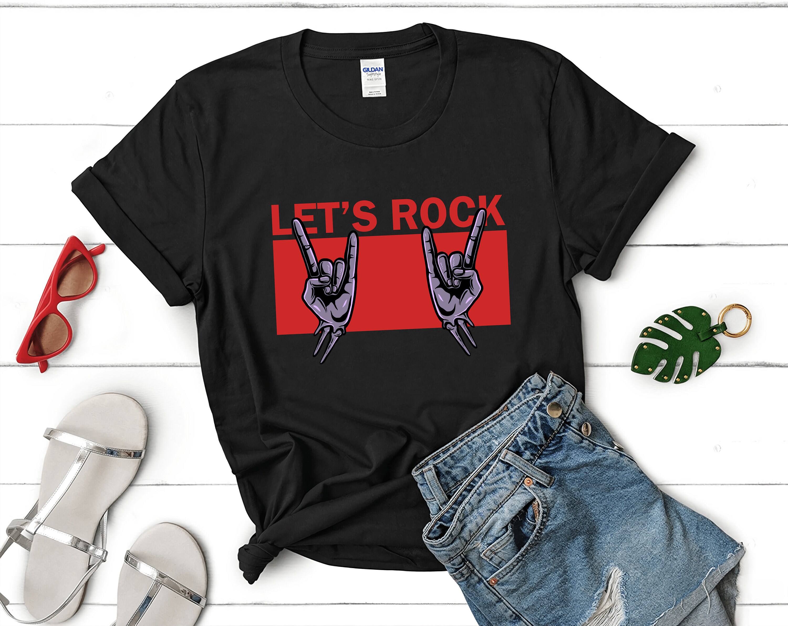 Let's Rock Tshirt Music t shirt Unisex Rock Lover Shirt Etsy