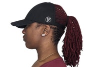 Black Satin Lined Backless Cap for Locs, Natural Hair, Buns  display picture 2