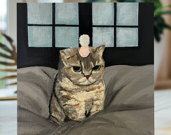 Angry Kitty Acrylic Painting