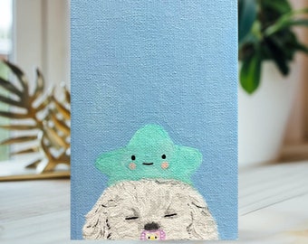 Sleeping Puppy Flat Canvas Acrylic Painting