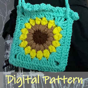 Sunflower Crochet Pattern | Sunflower Bag | Sunburst Crochet Bag (PDF Pattern)